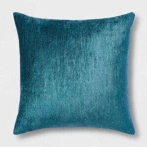 Threshold Teal Velvet Throw Velvet Ribbed Square Decorative Pillow